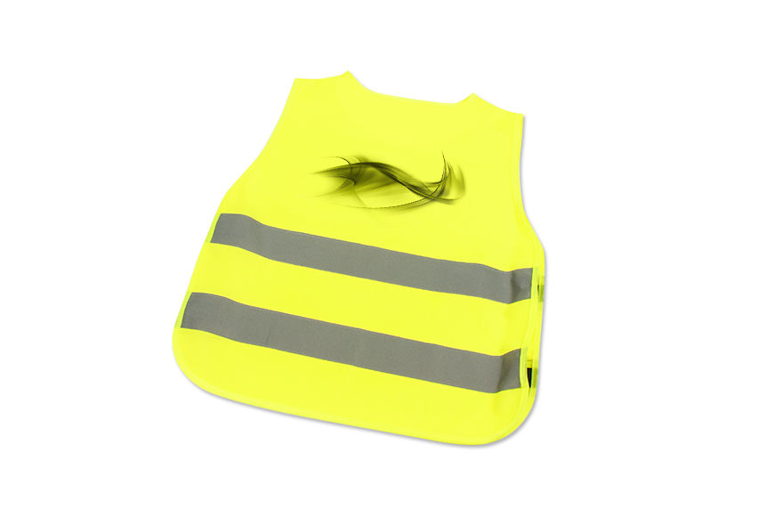 Warnwesten Neon - Reflexstreifen Kinder 1-seitig hinten bedruckt