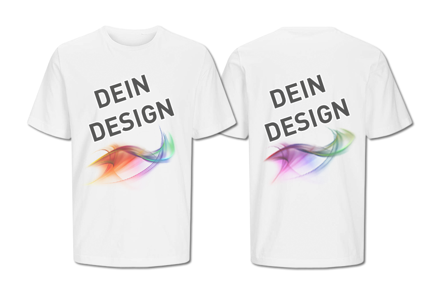 T-Shirts 2-seitig Herren weiß l selbst gestalten