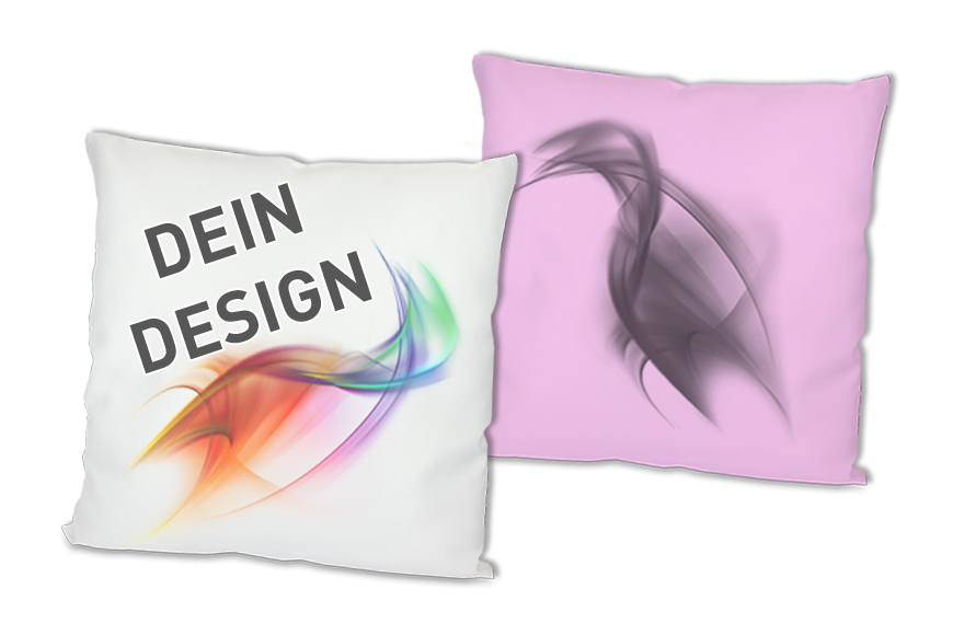 Kissenbezug - Flausch - 2-seitig bedruckbar - weiß-rosa